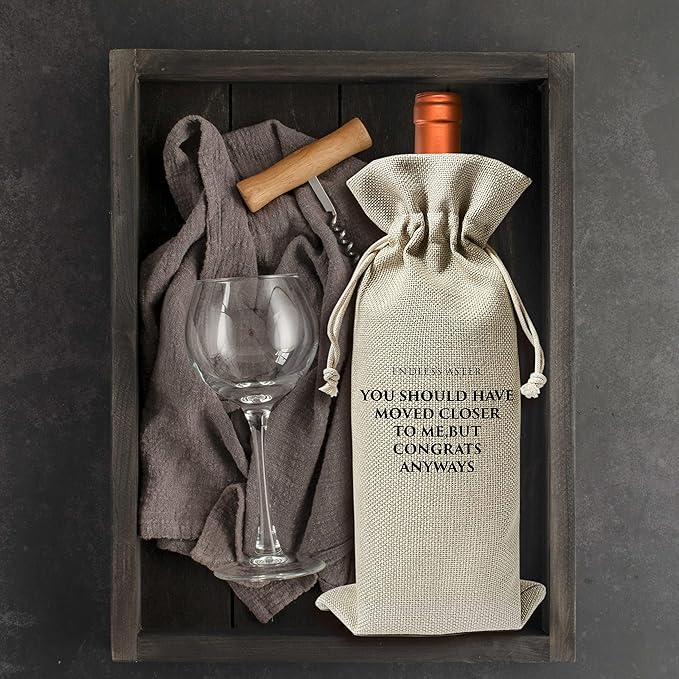 Housewarming Wine Bag - Housewarming Party Decorations - New Home Owner Gift - New House Congratulations decorations - Housewarming Party Supplies - Gift for Women Men - Realtor Gift - HiMo202