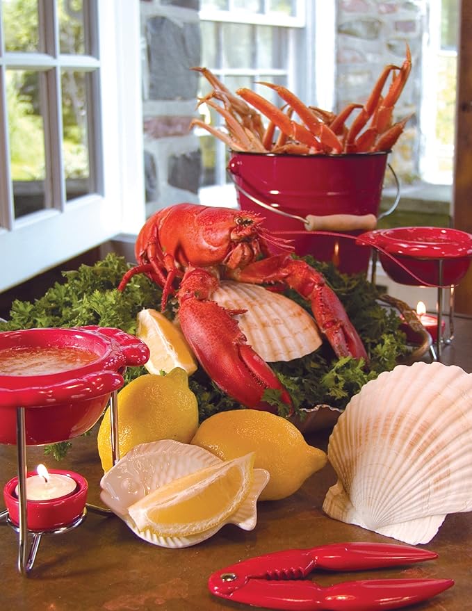 Red Serving Pail Ice Bucket, 7.25 x 7.25 x 6 inches