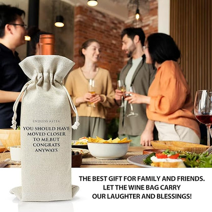 Housewarming Wine Bag - Housewarming Party Decorations - New Home Owner Gift - New House Congratulations decorations - Housewarming Party Supplies - Gift for Women Men - Realtor Gift - HiMo202