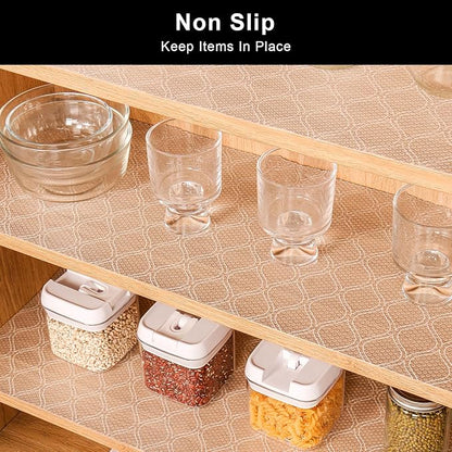 Cooyes Shelf Liner Drawer Liners, Shelf Liners for Kitchen Cabinets, Non Adhesive Cabinet Liner, EVA Waterproof Oil-Proof Non-Slip Refrigerator Liners for Shelves (Transparent, 24 Inches x 10 FT)