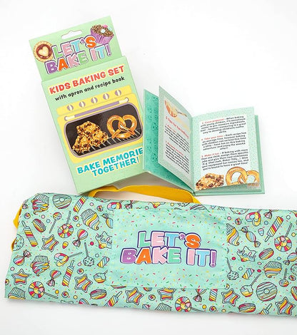 Boxer Gifts Let's Bake It Kids Baking Set | Fun Kids Baking Recipe Book and Apron | Great Gift for Kids