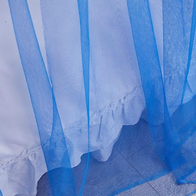 Mengersi Bed Canopy Mosquito Net for Bed,Canopy Bed Curtains Elegant Bed Drapes Screen Netting Canopy Curtains Bedroom Decor (Blue, California King)