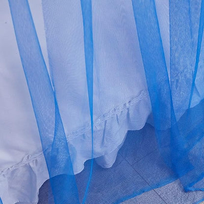 Mengersi Bed Canopy Mosquito Net for Bed,Canopy Bed Curtains Elegant Bed Drapes Screen Netting Canopy Curtains Bedroom Decor (Blue, California King)