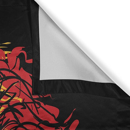 Ambesonne Rasta Kitchen Curtains, Ethiopian Flag Colors on Grunge Sketchy Lion Head with Black Backdrop, Window Drapes 2 Panel Set for Kitchen Cafe Decor, 55" x 39", Pale Lime Green