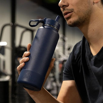 Hydrapeak 32oz Sport Insulated Water Bottle with Straw or Chug Lid, Leak & Spill Proof, Keeps Drinks Cold for 24 Hours, Hot for 12 Hours, Premium Stainless Steel Water Bottles (32oz, Sage)