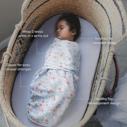 aden + anais, Cotton Knit Baby Wrap, Newborn Wearable Blanket, 3 Pack, Rising Star, 0-3 Months