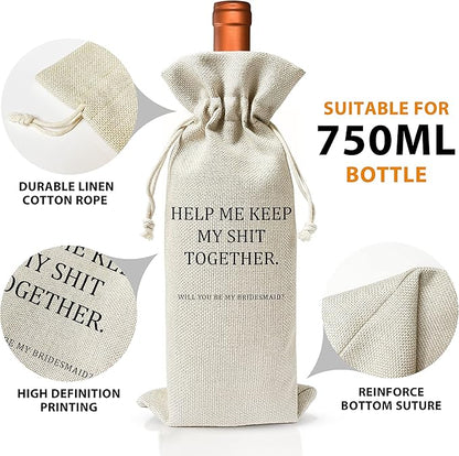 Wedding Gifts Wine Bag (1pc) - Pairs well with getting married, Engagement Gift for Couples, Gift for her, Engagement Wine Bag - Mr and Mrs Wedding Gift - Bride and Groom - Bridesmaid Gift- HiMo231