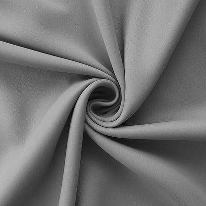 Mrs.Naturall 96 Inch Light Gray Curtains 2 Panel Set,Blackout Room Darkening Floor Length Curtains for Bedroom Living Room 96 Inches Long,Light Grey