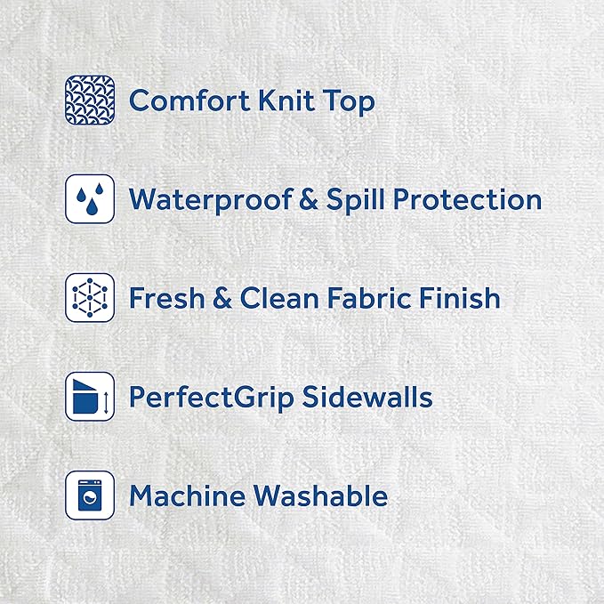 Sealy Complete Protection Mattress Protector- Twin Size Stain Protection Waterproof Machine Washable Cover