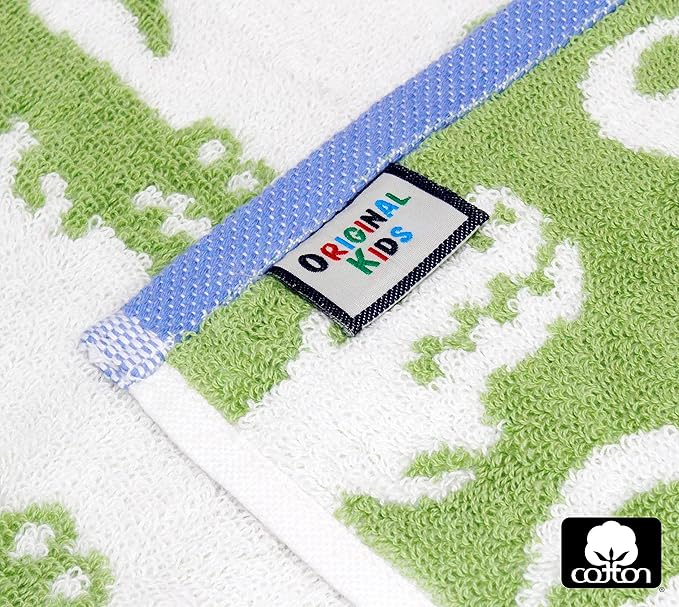 Wash Cloth - Bath Time in A While Crocodile Set of 12 Washcloths - 100% Cotton Jacquard Super Soft Colorful Absorbent Quick Dry Easy Care Face Towel Face Cloth Gift - 12x12 - Green Blue