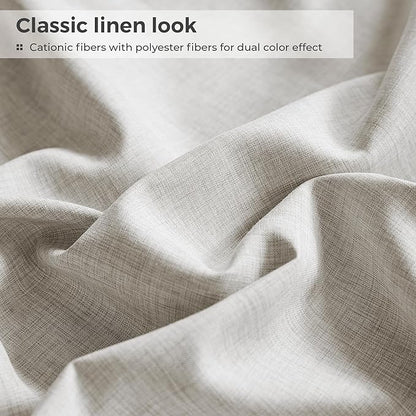 Twin Sheets Light Grey, Ultral Soft Cationic Linen Look Sheets, Luxury Cooling Cozy Bed Sheet Set with Non-Slip Fitted Sheet