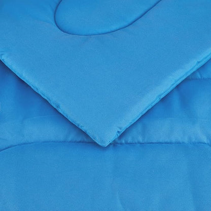 Amazon Basics 5 Piece Microfiber Kid's Bed-in-a-Bag Bedding Set, Twin, Blue, Solid