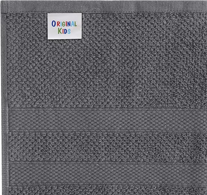 Hooded Bath Towel Wrap - 100% Cotton Popcorn Large Oversized Hooded Kids Towel - Toddler Shower Pool Beach Towel - 600 GSM - Soft Absorbent Quick Dry Easy Care Gift - 30x52 inches - Grey