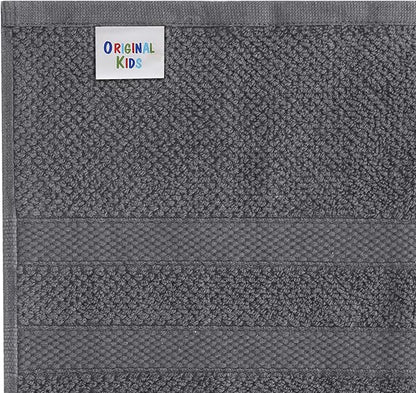 Hooded Bath Towel Wrap - 100% Cotton Popcorn Large Oversized Hooded Kids Towel - Toddler Shower Pool Beach Towel - 600 GSM - Soft Absorbent Quick Dry Easy Care Gift - 30x52 inches - Grey
