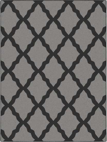Ottomanson Glamour Collection Non-Slip Rubberback Moroccan Trellis Design 5x7 Indoor Area Rug, 5' x 6'6", Dark Gray