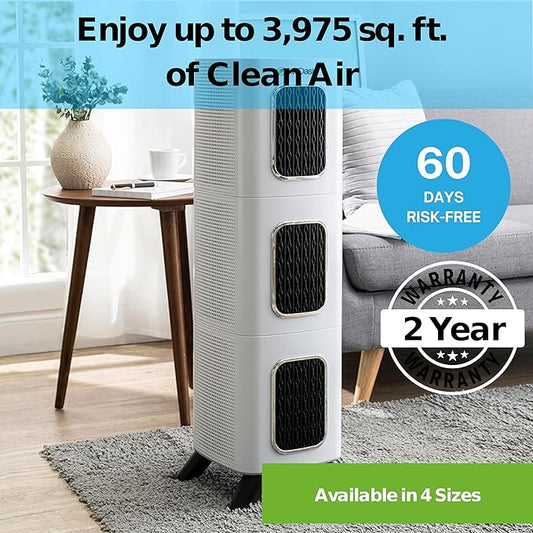 iAdapt 2.0 H13 HEPA Filter Air Purifier Reduces 99% of Viruses, Mold, Dust, Smoke, Pollen & Odors Quietest on The Market WiFi Compatible 3,975 Sq Ft of Clean Air