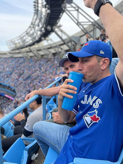 The LoudCup 20 oz Tumbler + Integrated Stadium Horn (Raven Black) - Reusable Water Bottle for Sports Fans - Worlds Loudest Cup for Noisy Fans on Game Day & Tailgating