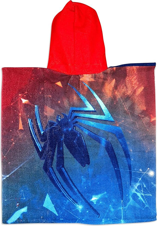 Kids Official Licensed Character Soft Beach/Hooded Bath Towel (Spiderman Blue, 40 x 60)