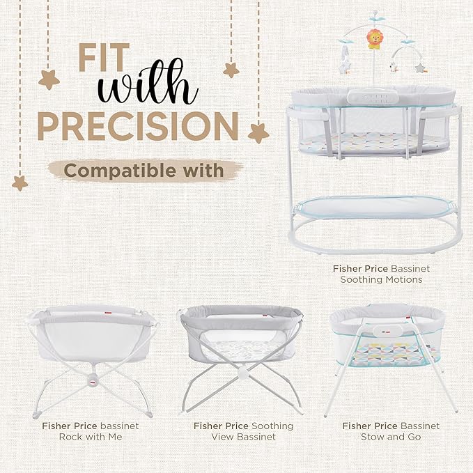 Bassinet Fitted Sheets - Compatible With Fisher Price Bassinet Soothing Motions, Stow and Go, Rock with Me & Soothing View Bassinet | 100% Organic Jersey Cotton - Light Pink + Dark Pink | 32x16 2 Pack