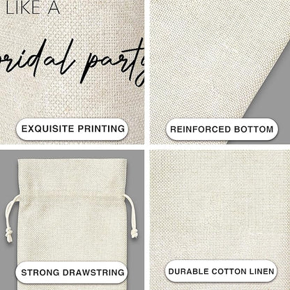 Bridal Gifts Wine Bag - Gift For Gift For Bridesmaids, Bridal Shower, Engagement, Bachelorette Party Favor - Cotton Burlap Wine Bag - Cotton Burlap Wine Bag (1 Pcs) - WB044