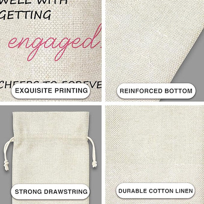 Engaged Gift Wine Bag,Gift For Wedding,Couple,Cotton linen Drawstring Wine Bag(1 Pcs) - WB012